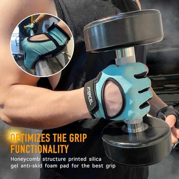 ATERCEL Weight Lifting Gloves Full Palm Protection, Workout Gloves for Gym, Cycling, Exercise, Breathable, Super Lightweight for Mens and Women - Image 6