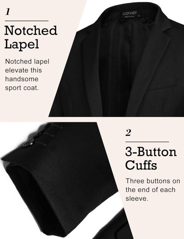 Mens Sport Coat Casual Blazer One Button Business Suit Jacket - Image 4