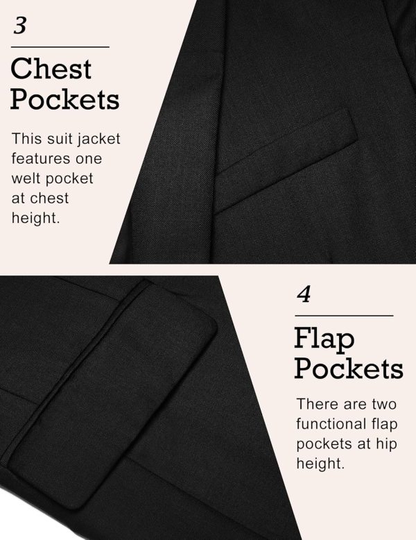 Mens Sport Coat Casual Blazer One Button Business Suit Jacket - Image 5