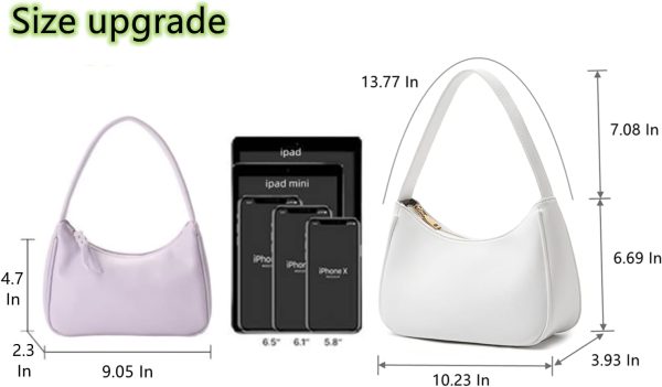 Shoulder Bags for Women, Cute Hobo Tote Handbag Mini Clutch Purse with Zipper Closure - Image 5