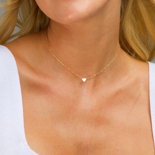 Dainty Gold Necklace for Women - 14K Gold/White Gold Plated Cute Heart Necklace Handmade Disc Circle Bee Choker Necklace Adjustable Gold Necklace for Women Trendy Jewelry - Image 3