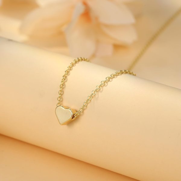 Dainty Gold Necklace for Women - 14K Gold/White Gold Plated Cute Heart Necklace Handmade Disc Circle Bee Choker Necklace Adjustable Gold Necklace for Women Trendy Jewelry - Image 7