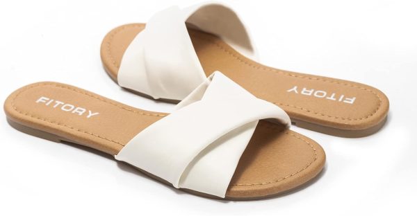 Women's Flat Sandals Fashion Slides With Soft Leather Slippers for Summer Size 6-11 - Image 4