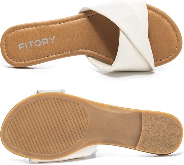 Women's Flat Sandals Fashion Slides With Soft Leather Slippers for Summer Size 6-11 - Image 5