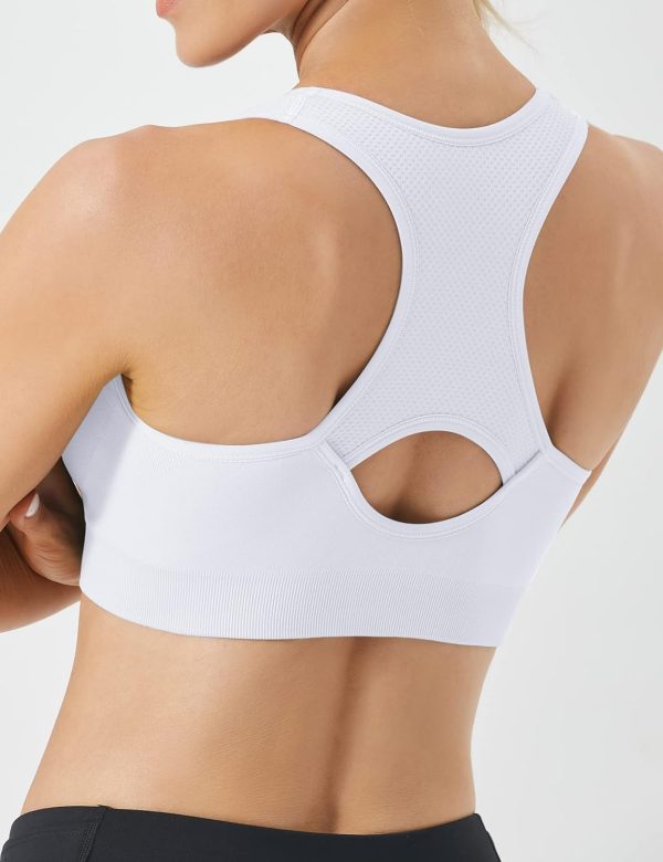 Racerback Sports Bras for Women - Padded Seamless High Impact Support for Yoga Gym Workout Fitness - Image 3