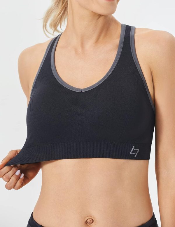 Racerback Sports Bras for Women - Padded Seamless High Impact Support for Yoga Gym Workout Fitness - Image 6