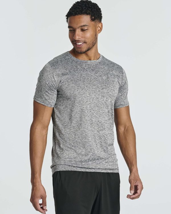 5 Pack: Men’s Short Sleeve Dry Fit Active Crew Neck T Shirt - Athletic Running Gym Workout Tee Tops - Image 2