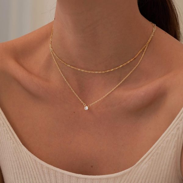 Diamond Necklaces for Women, Dainty 14k Gold/Sterling Silver Choker Necklace Simple Gold Plated CZ Jewelry Necklaces for Women Trendy Gifts - Image 5