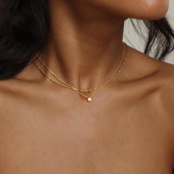 Diamond Necklaces for Women, Dainty 14k Gold/Sterling Silver Choker Necklace Simple Gold Plated CZ Jewelry Necklaces for Women Trendy Gifts - Image 8
