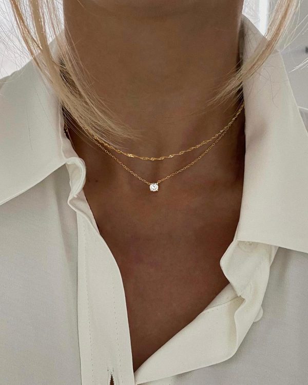 Diamond Necklaces for Women, Dainty 14k Gold/Sterling Silver Choker Necklace Simple Gold Plated CZ Jewelry Necklaces for Women Trendy Gifts - Image 9