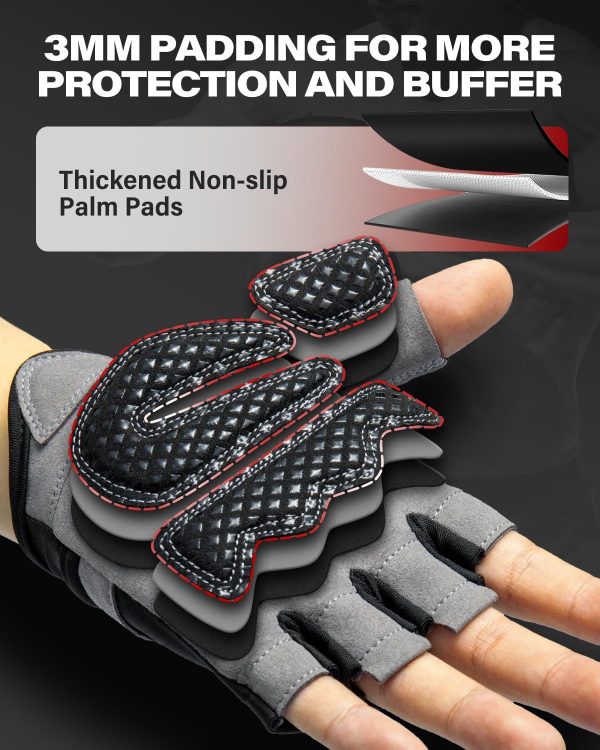 VINSGUIR Workout Gloves for Men and Women, Weight Lifting Gloves with Excellent Grip, Lightweight Gym Gloves for Weightlifting, Cycling, Exercise, Training, Pull ups, Fitness, Climbing and Rowing - Image 3
