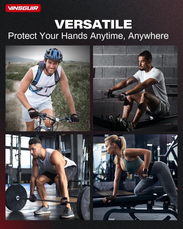 VINSGUIR Workout Gloves for Men and Women, Weight Lifting Gloves with Excellent Grip, Lightweight Gym Gloves for Weightlifting, Cycling, Exercise, Training, Pull ups, Fitness, Climbing and Rowing - Image 7
